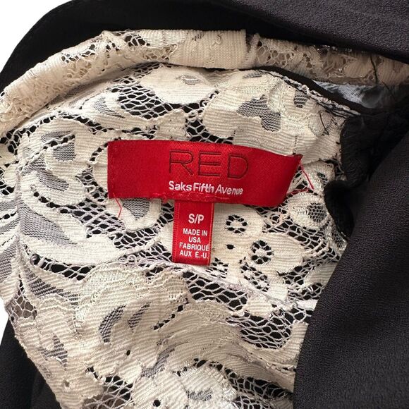 RED SAKS FIFTH‎ AVENUE Lace Detailed Pleated Jumpsuit Black Small - Picture 6 of 6